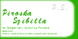 piroska szibilla business card